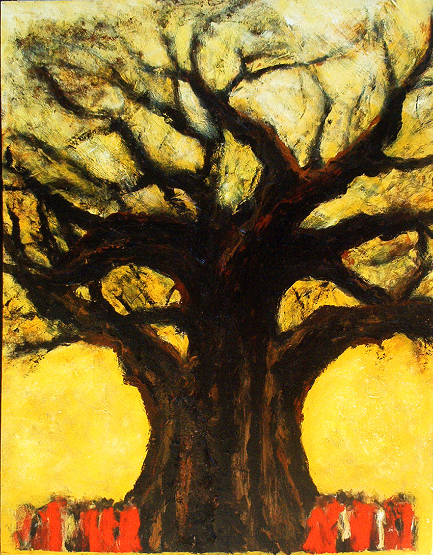 Peinture-Afrique-Baobab-Dominique Evangelisti