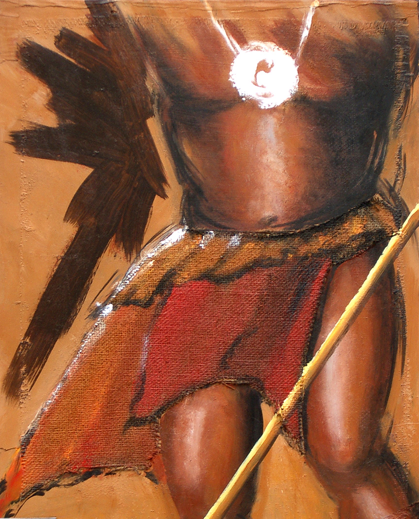 Peinture-Afrique-Chasseur - Dominique Evangelisti