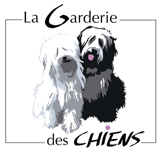 Logo - la garderie des chiens de Sixtine - un chien blanc - un chien noir